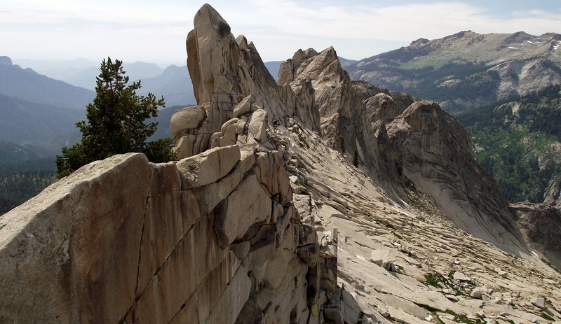 L to R= the Fin, Moro Rock, Hamilton Towers w/ Hamilton Dome in the back, Alta Peak and Alta Meadow.