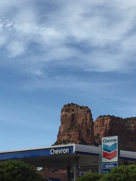 Photo of South Tower of Castle Rock from the 179 in the Village of Oak Creek.
