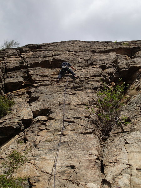 Climber starting up The Wind Cries Mary