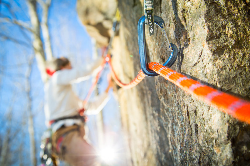 Will Wild on unnamed route at Mt. Tom in Arcadia Nat. Park in Exeter RI.