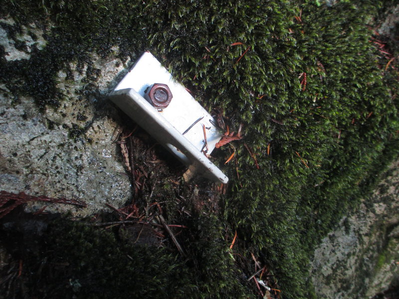 Exhibit A - A bolt on the Shuksan Crag. This is the worst one, but there are several that were placed wrong or that are hanging half-way out of the rock.