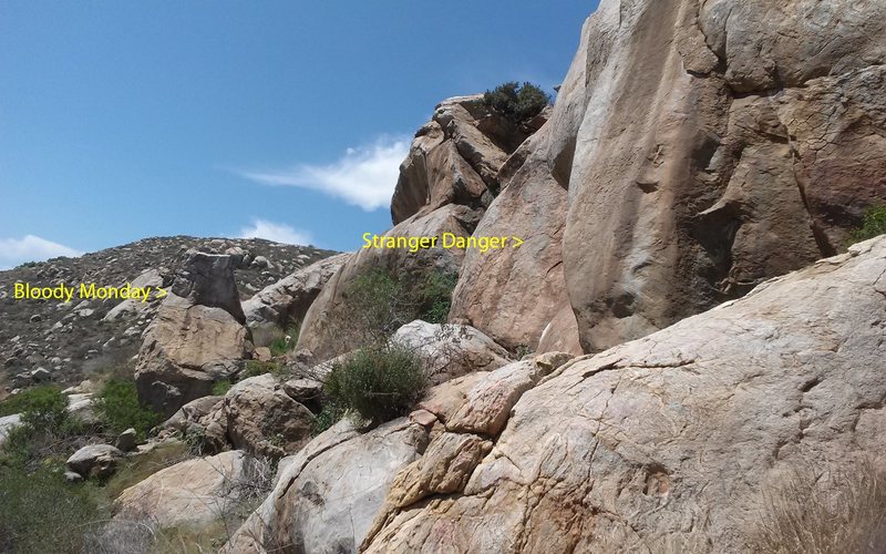 East Crags area - Looking WNW. Trail is really overgrown.