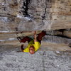 Boulder Local Jim Mankovich, at 58 years old, attempting a rainy day onsight of yet another amazing 5 star route at the RED!