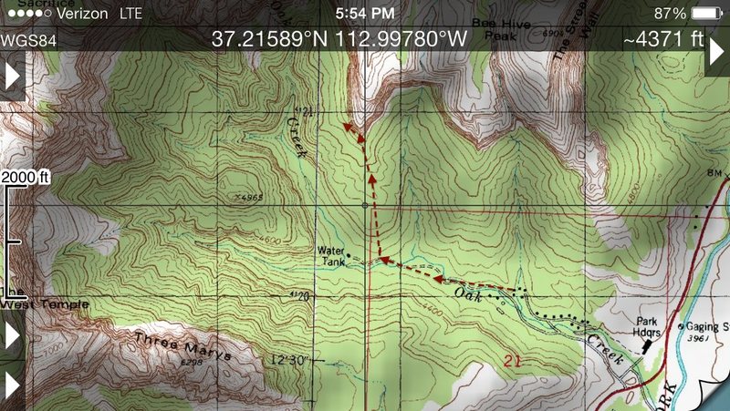 Topo with approach overlay for The Omen.