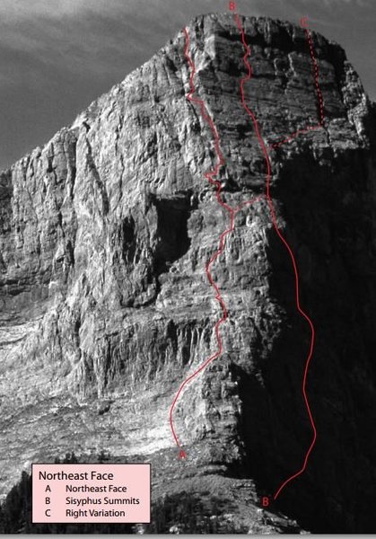 Picture from 2000 guidebook Banff rock (C Perry, try to buy his new one, it is really incredible!)