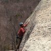 my dad picking his way through some spectacular low angle climbing<br>
