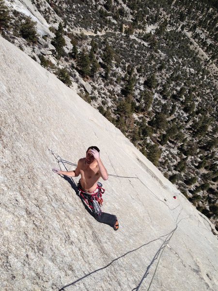 Jeff Fox on very enjoyable Tuolumne-like bolted knob climbing