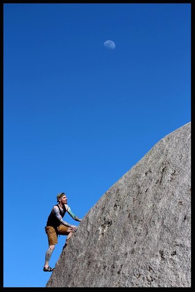 me and the moon on the golden boulder