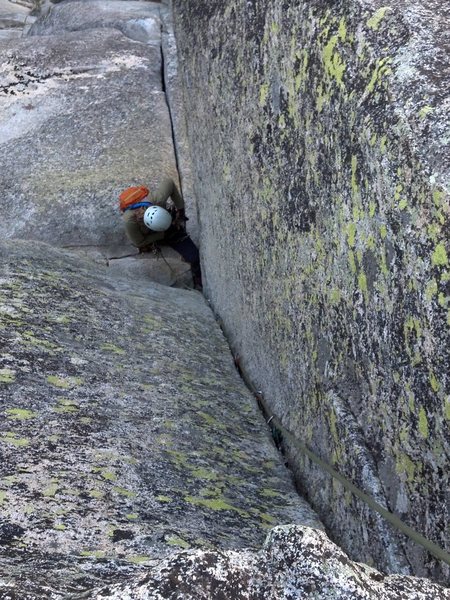 Looking down upper fingers dihedral.