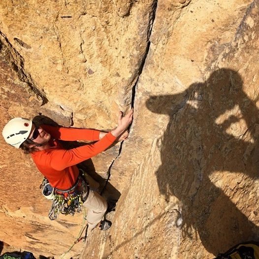 Leading the first pitch of Lion's Jaw, Photo by Darryl Han
