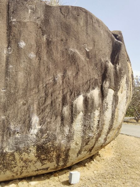 UG Arete. Follow the chalked up, smoothed jugs up and to the right.