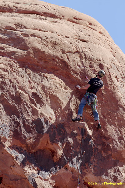 Contemplating the sandy, slopey crimps (I aided after this point).<br>
<br>
Photo by Dan Mayberry - http://crlyhds.zenfolio.com