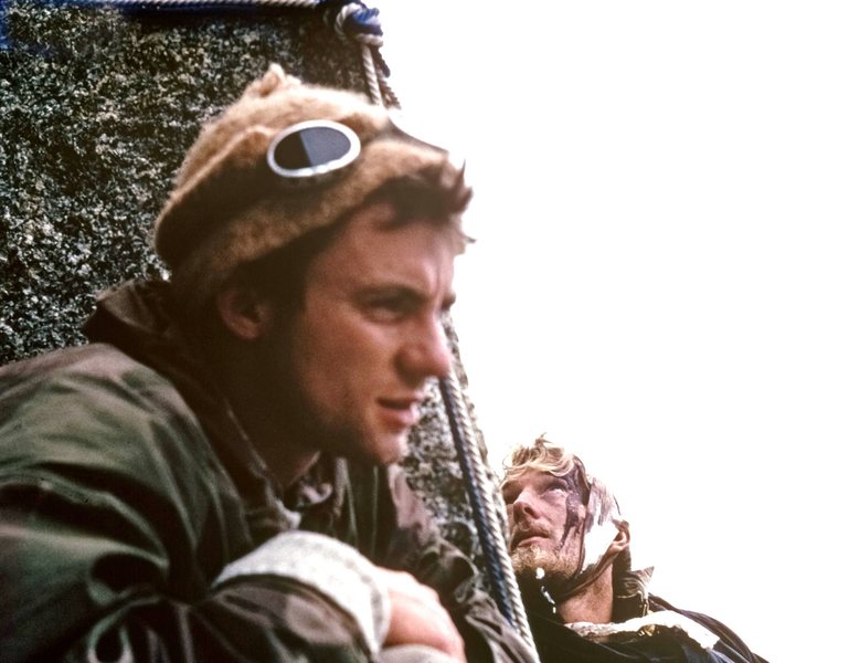 Aigulle Dru Bonatti Pillar .Chamonix France 1958. P.Ross and Hamish McInnes on first British ascent.At that time about the 5th ascent.We had a few problems.