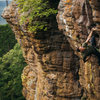 Tyler Casey climbing "Painted Warrior"<br>
<br>
Photo: Sam Matthews