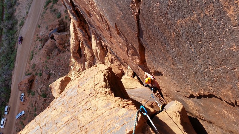 Jake near the top of the third pitch.