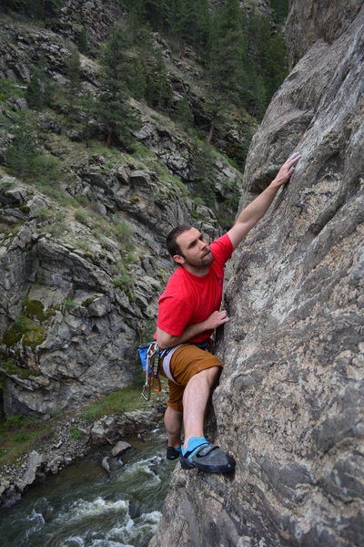 Unknown climber on the line left of Lunchmoney (Five Finger Discount).