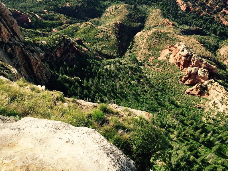 Looking down from the top of the route