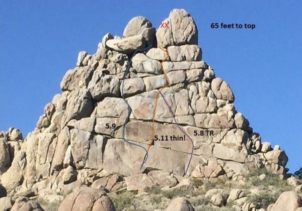 Christman's Pinnacle. This is seen from the top of the ridgeline just prior to turning left. To reach it, continue over the top for 1/4 mile and take a left in the big switchback. Approach is less than 100yds.