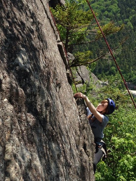 A climber on the right side