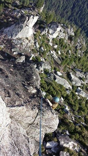 Getting over the first lip to rappel down is a bit of a bugger though