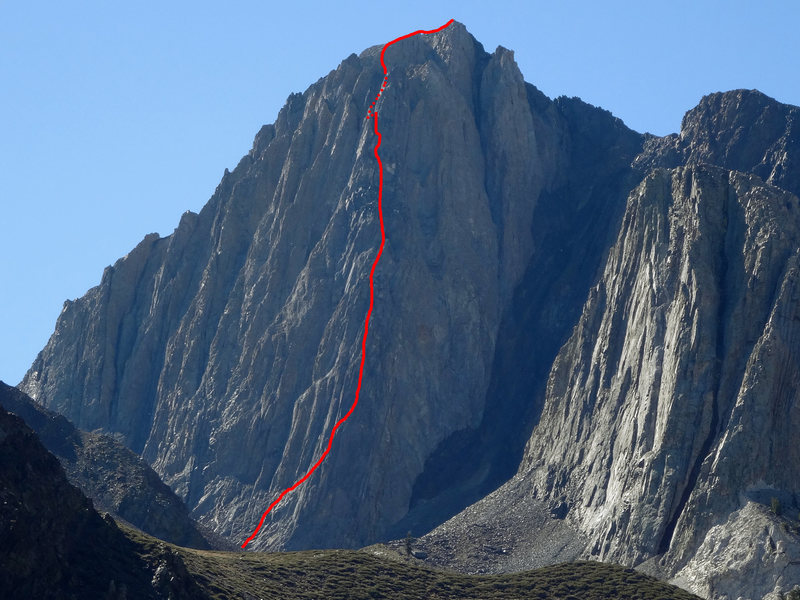 Topo picture for the North Buttress of Mount Morrison.