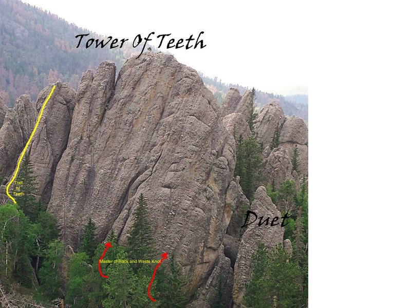 just left of the tower of teeth route.