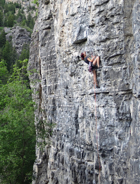 Natasha before the crux.<br>
<br>
Photo by Colin MacNeil.