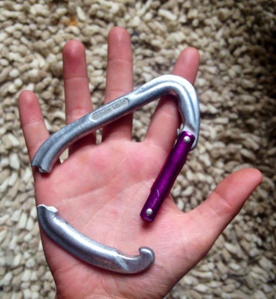 Broken carabiner