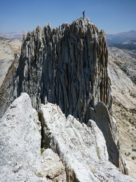 Two guys free soloing Matthes Crest South to North.