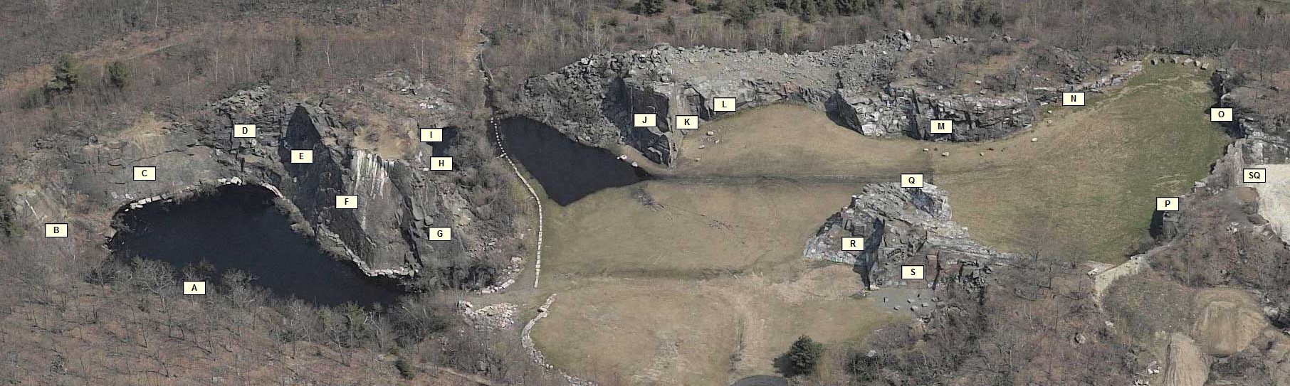 Quincy Quarries overview map.
