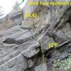 The standard approach route to reach the ledge below the West Face.