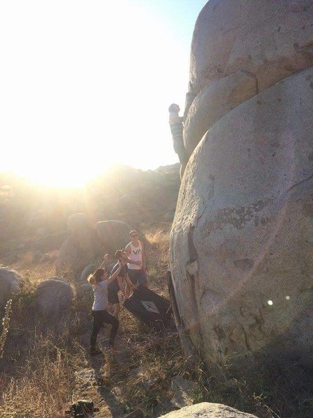 On a Woman Named Rita beginning the traverse right.