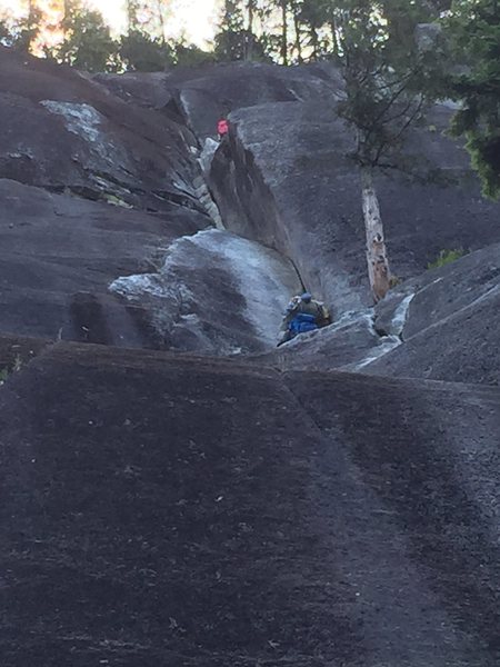 Climbers on pitch 2