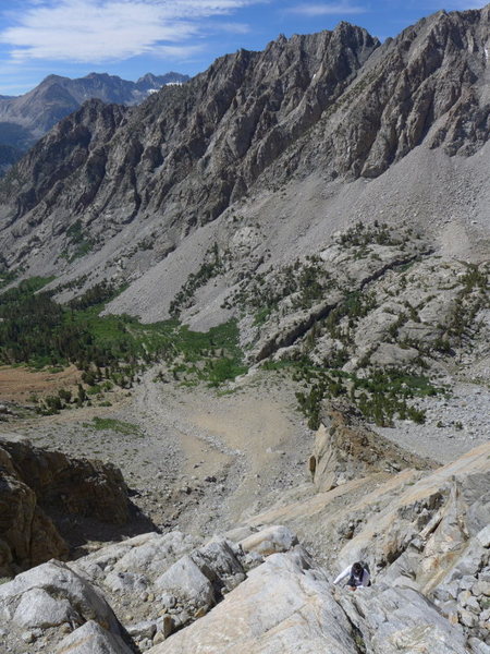 looking back down toward the Paiute Pass trail