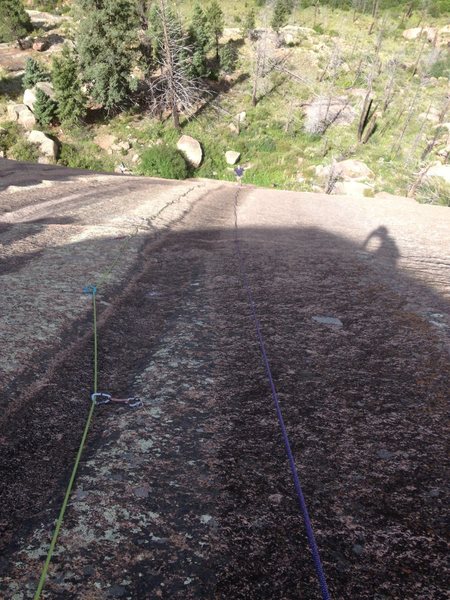 Looking down the second pitch.