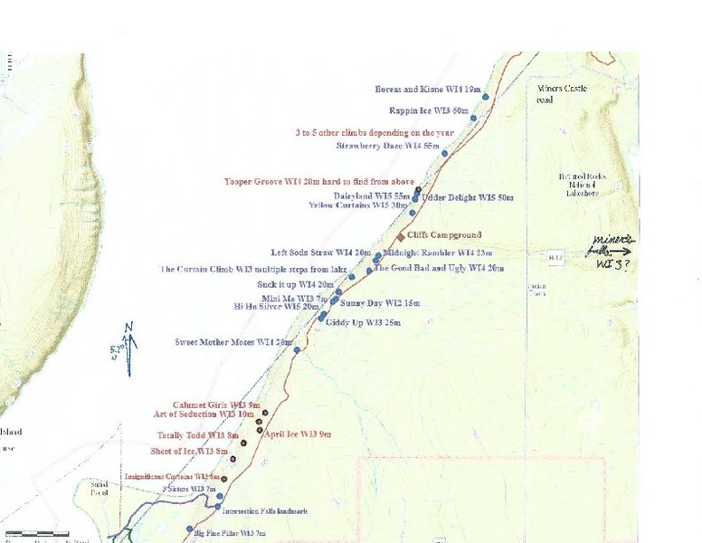 The main climbs as you head northeast along the North Country Trail from the intersection with sand point trail
