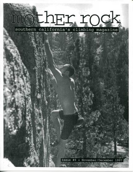 James March on <em>Wall of Voodoo</em> (V1 R) at the Snow Valley Boulders, Running Springs Area
