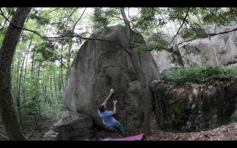 The sweet cross through move to the crimp on 'Slither' (v7).