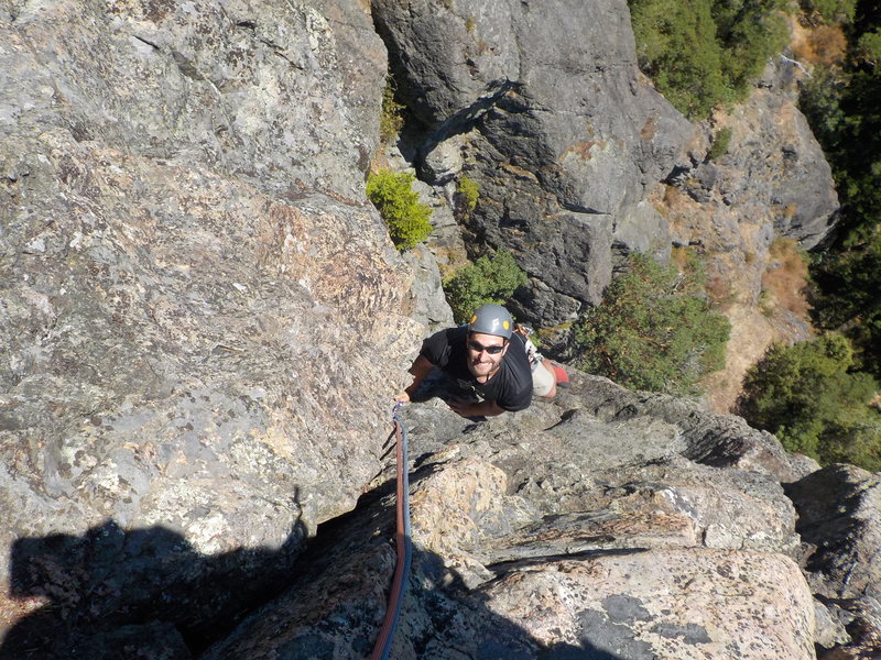 Ben getting up to the anchors of P3