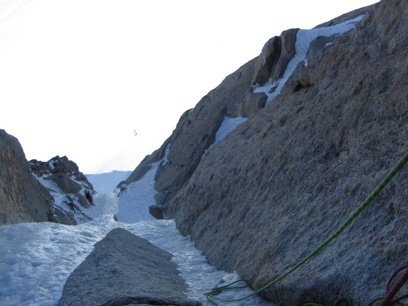 looking down from P4 belay