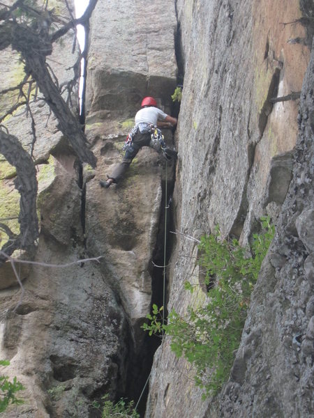 Just before the final wide section.