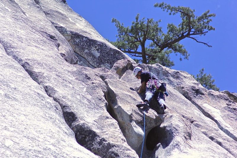 Setting some pro after getting over the alligator head. bolts are up on the next ledge to the right.
