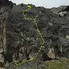 The Barnyard boulder with The Pig route shown.