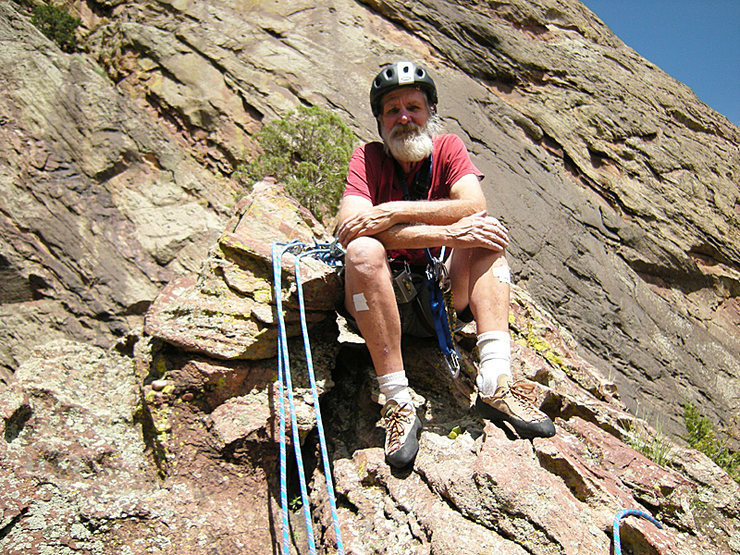 Chris N. on top of the Whale's Tail.<br>
<br>
Photo: Steve Nelson.