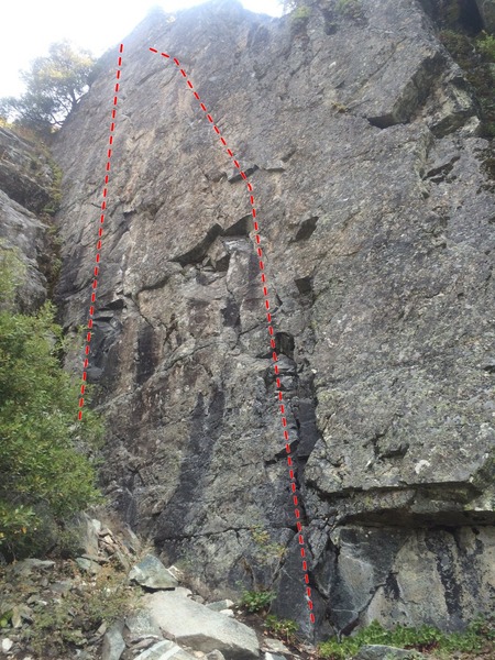 In and Out Urge (left, 5.11b) and Super Size Me (right, 5.11a)