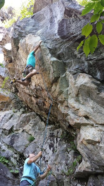 Dave Quinn on Full Throttle, 5.12 a/b Rumney, NH