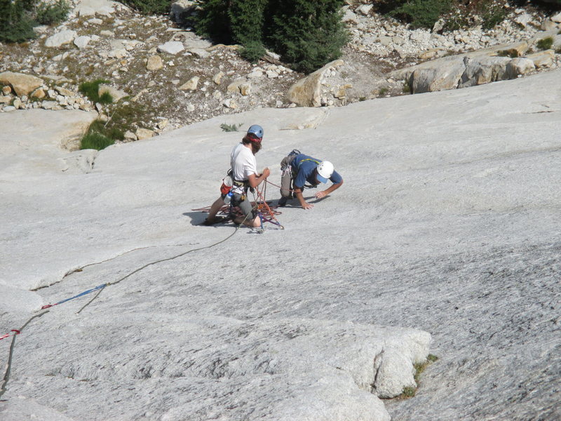 Philip Matena and Tom Rogers on the second ascent of the route.