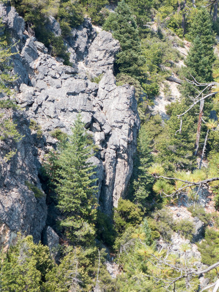 Treasure Wall viewed from Midway Rock. Paradise Chossed is just above the photo.