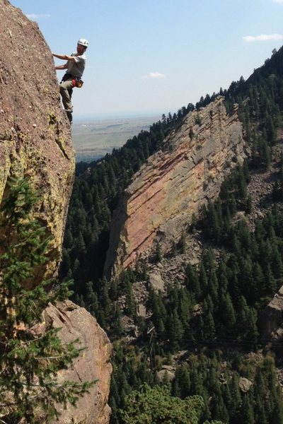 Glen on the upper arête.<br>
<br>
Photo: Jay D.