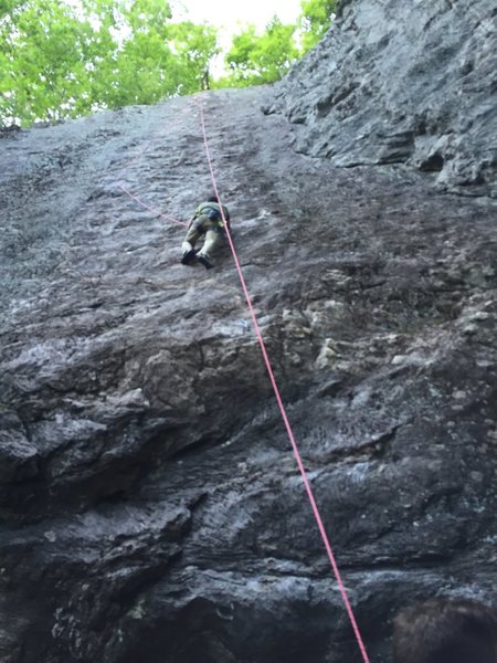 Dave finishing a long and fun day on Bolt Line!
